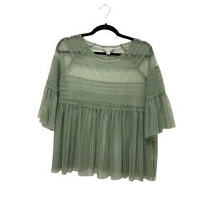 Belle and Sky Pastel Green Tulle Top